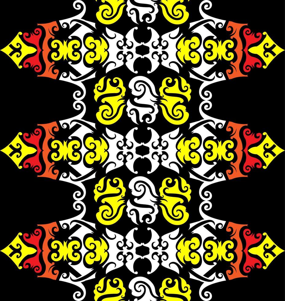 Seamless patern of dayak ethnic pattern.traditional Indonesian fabric motif.borneo pattern. vector design inspiration. Creative textile for fashion or cloth