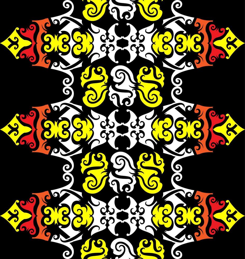 patrón sin costuras de patrón étnico dayak.motivo de tela indonesia tradicional.patrón de borneo. inspiración de diseño vectorial. textil creativo para moda o tela vector