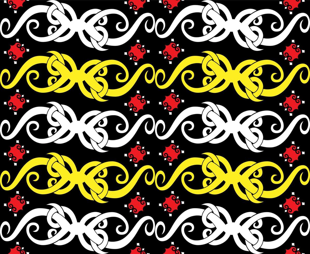 patrón sin costuras de patrón étnico dayak.motivo de tela indonesia tradicional.patrón de borneo. inspiración de diseño vectorial. textil creativo para moda o tela vector