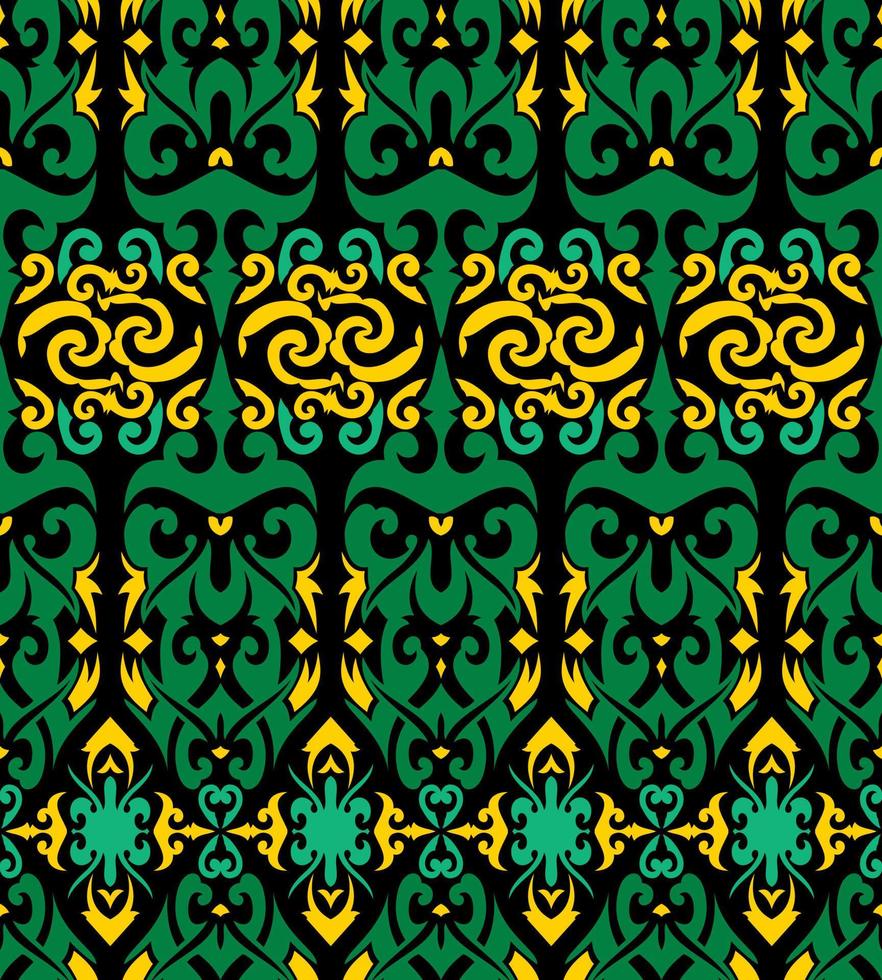 patrón sin costuras de patrón étnico dayak.motivo de tela indonesia tradicional.patrón de borneo. inspiración de diseño vectorial. textil creativo para moda o tela vector