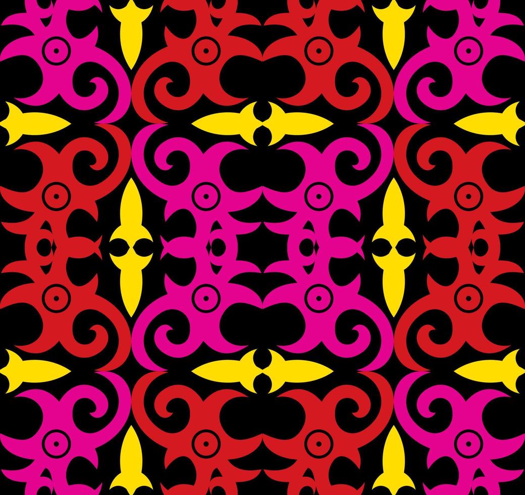 Seamless patern of dayak ethnic pattern.traditional Indonesian fabric motif.borneo pattern. vector design inspiration. Creative textile for fashion or cloth