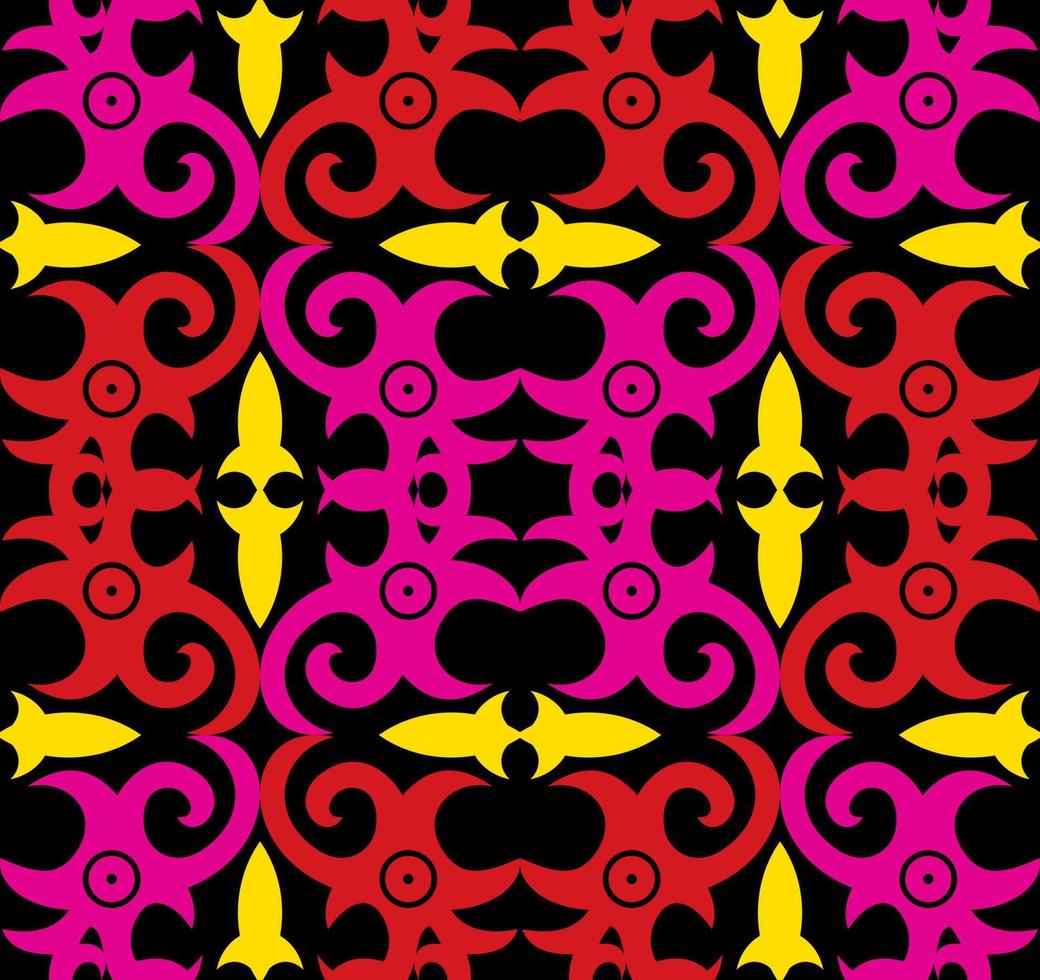 patrón sin costuras de patrón étnico dayak.motivo de tela indonesia tradicional.patrón de borneo. inspiración de diseño vectorial. textil creativo para moda o tela vector