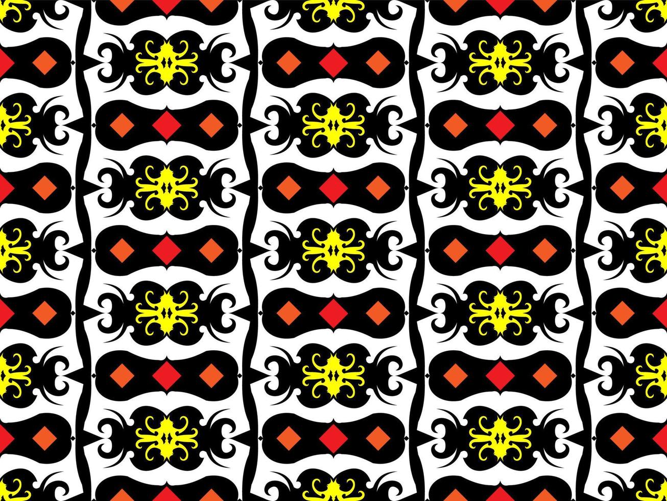 Seamless patern of dayak ethnic pattern.traditional Indonesian fabric motif.borneo pattern. vector design inspiration. Creative textile for fashion or cloth