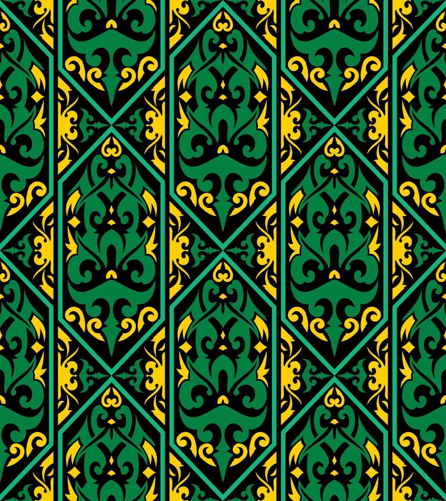 patrón sin costuras de patrón étnico dayak.motivo de tela indonesia tradicional.patrón de borneo. inspiración de diseño vectorial. textil creativo para moda o tela vector