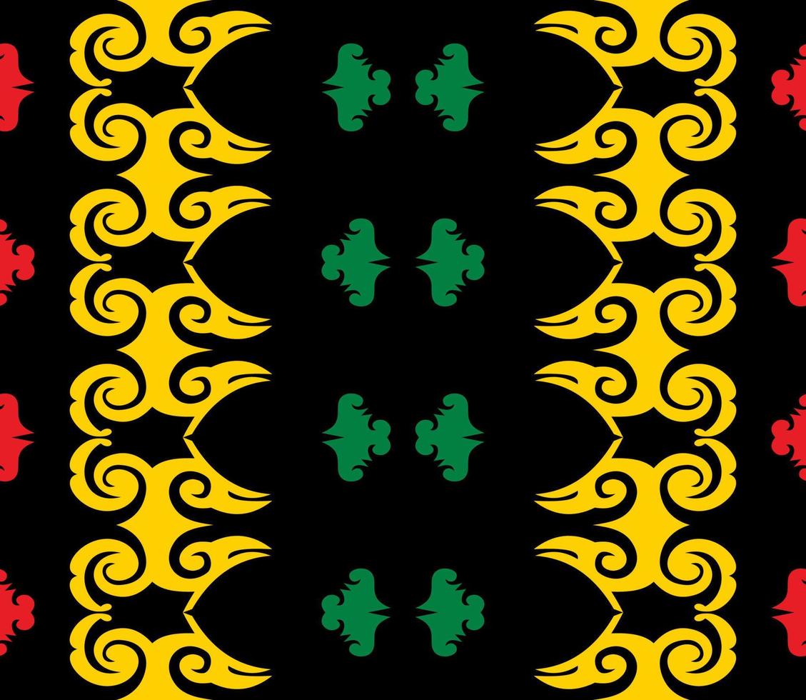 patrón sin costuras de patrón étnico dayak.motivo de tela indonesia tradicional.patrón de borneo. inspiración de diseño vectorial. textil creativo para moda o tela vector