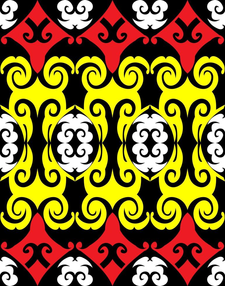 Seamless patern of dayak ethnic pattern.traditional Indonesian fabric motif.borneo pattern. vector design inspiration. Creative textile for fashion or cloth