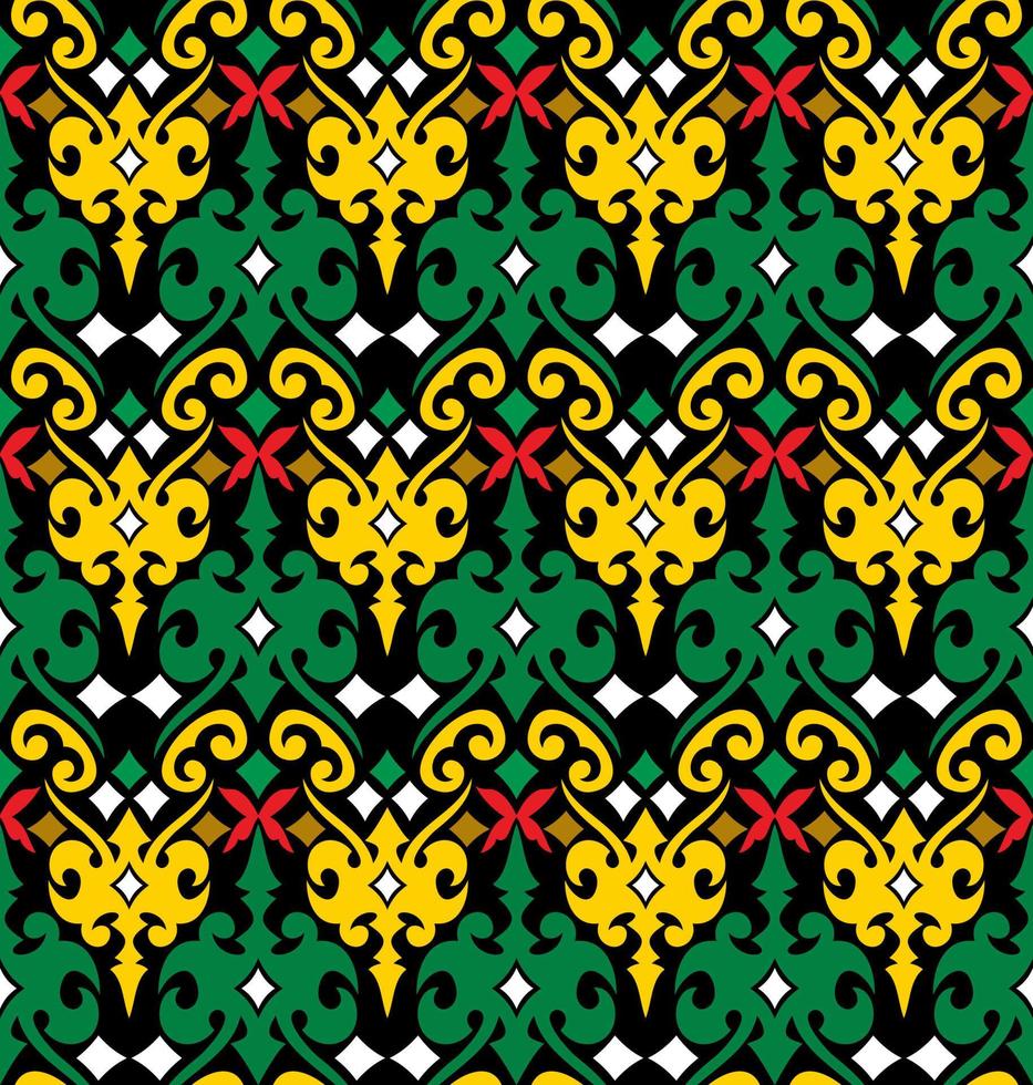 Seamless patern of dayak ethnic pattern.traditional Indonesian fabric motif.borneo pattern. vector design inspiration. Creative textile for fashion or cloth