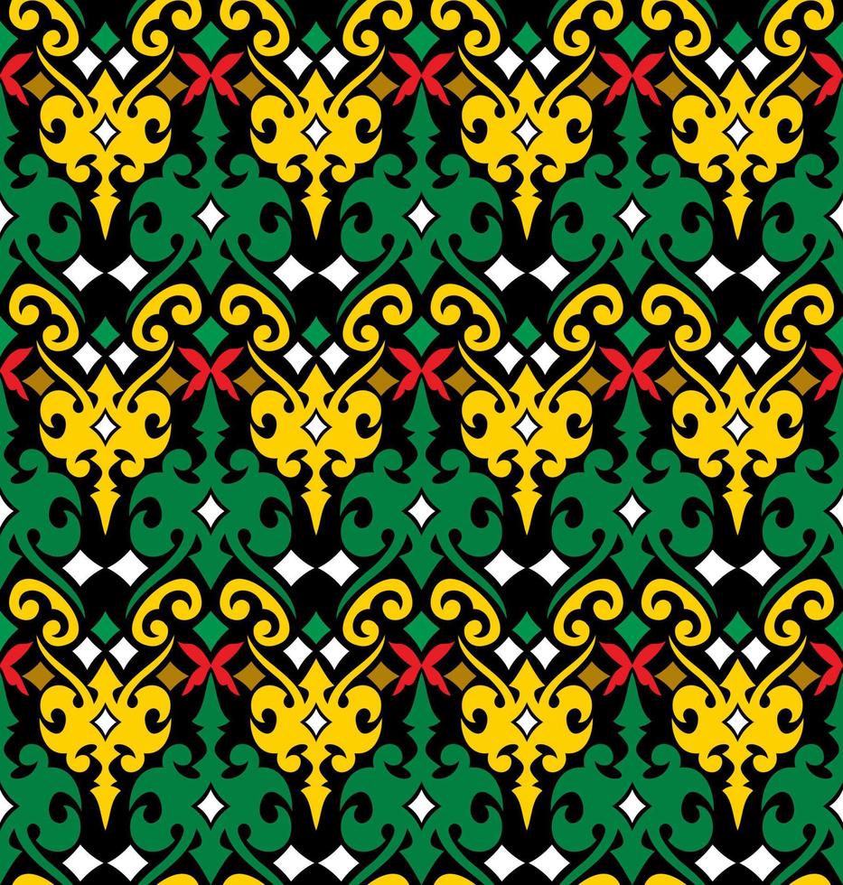 patrón sin costuras de patrón étnico dayak.motivo de tela indonesia tradicional.patrón de borneo. inspiración de diseño vectorial. textil creativo para moda o tela vector