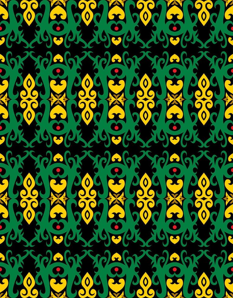 patrón sin costuras de patrón étnico dayak.motivo de tela indonesia tradicional.patrón de borneo. inspiración de diseño vectorial. textil creativo para moda o tela vector