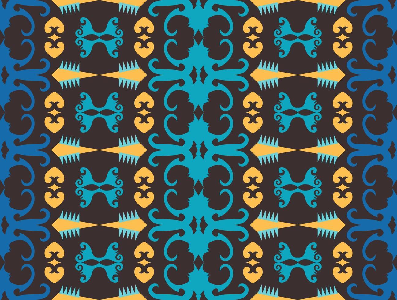 Seamless patern of dayak ethnic pattern.traditional Indonesian fabric motif.borneo pattern. vector design inspiration. Creative textile for fashion or cloth