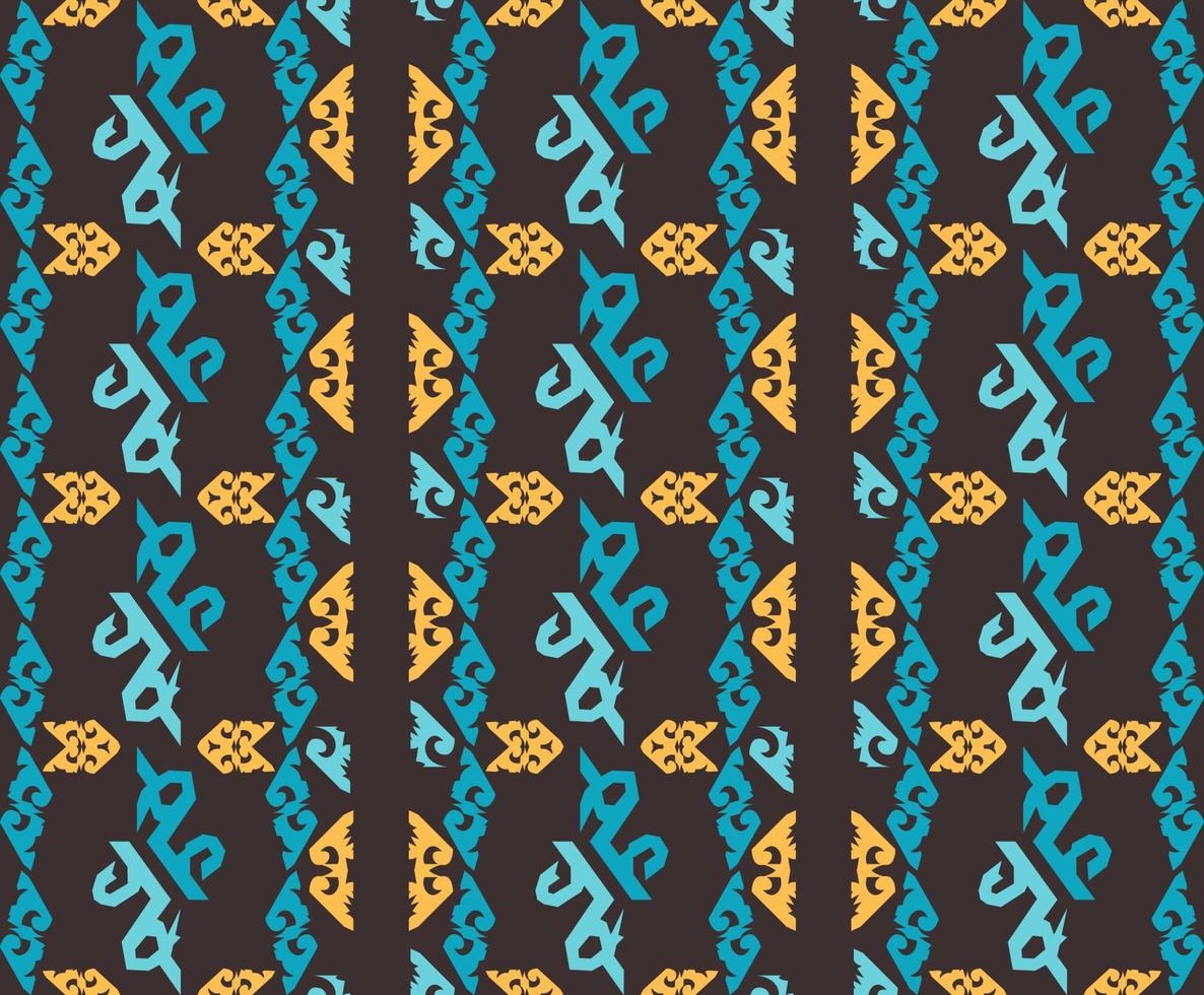 Seamless patern of dayak ethnic pattern.traditional Indonesian fabric motif.borneo pattern. vector design inspiration. Creative textile for fashion or cloth