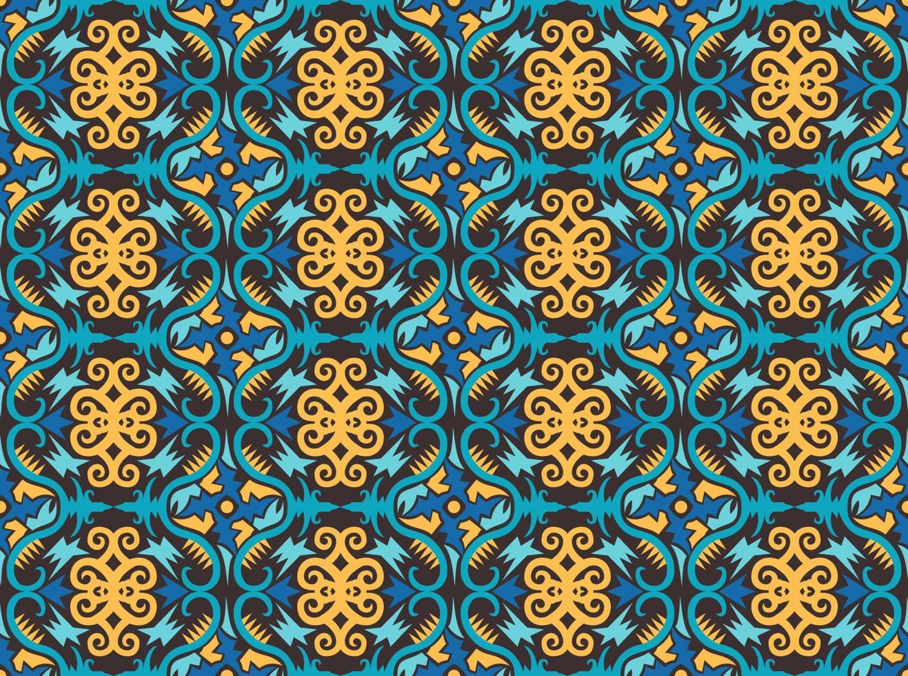 patrón sin costuras de patrón étnico dayak.motivo de tela indonesia tradicional.patrón de borneo. inspiración de diseño vectorial. textil creativo para moda o tela vector