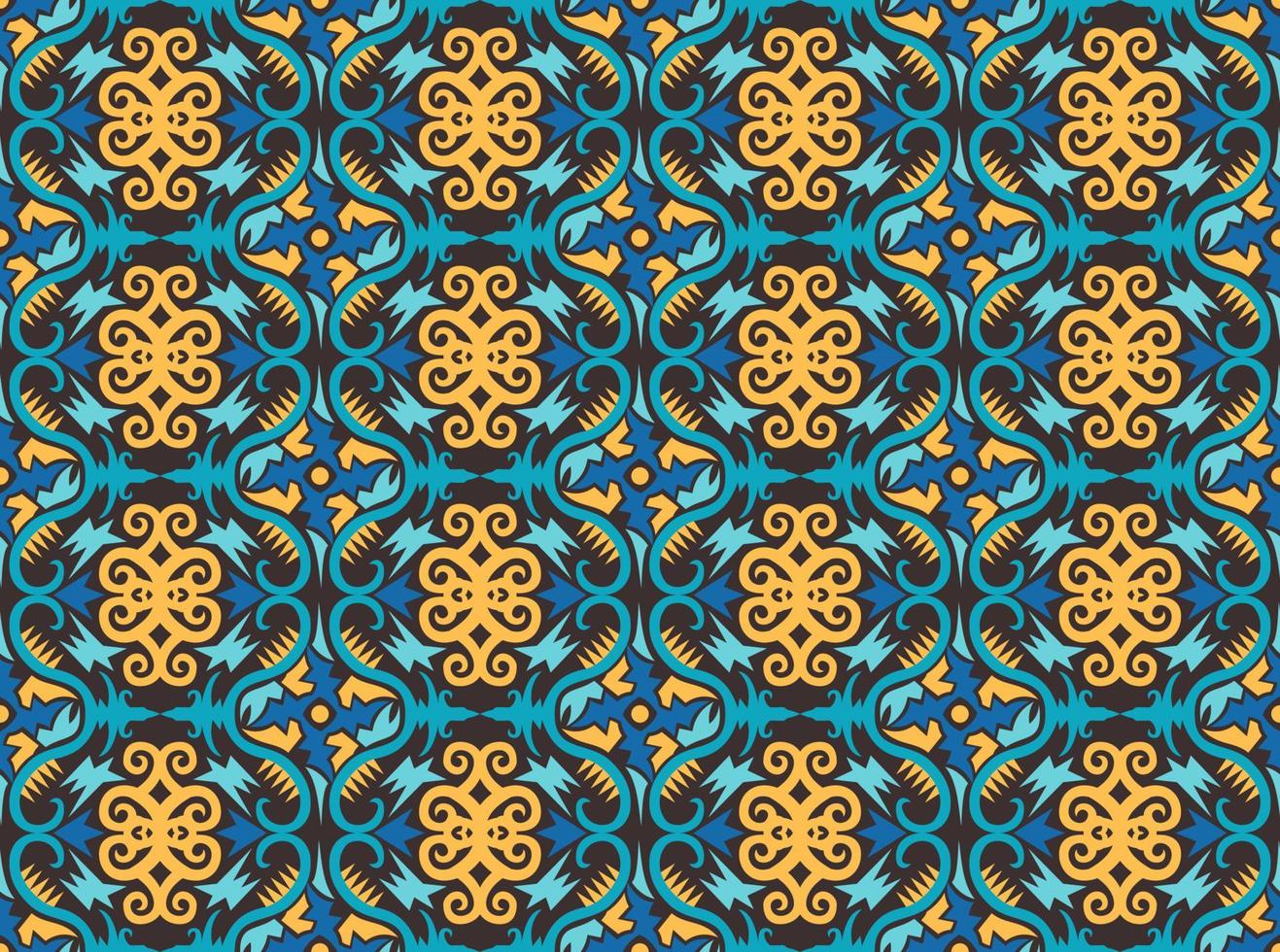 Seamless patern of dayak ethnic pattern.traditional Indonesian fabric motif.borneo pattern. vector design inspiration. Creative textile for fashion or cloth