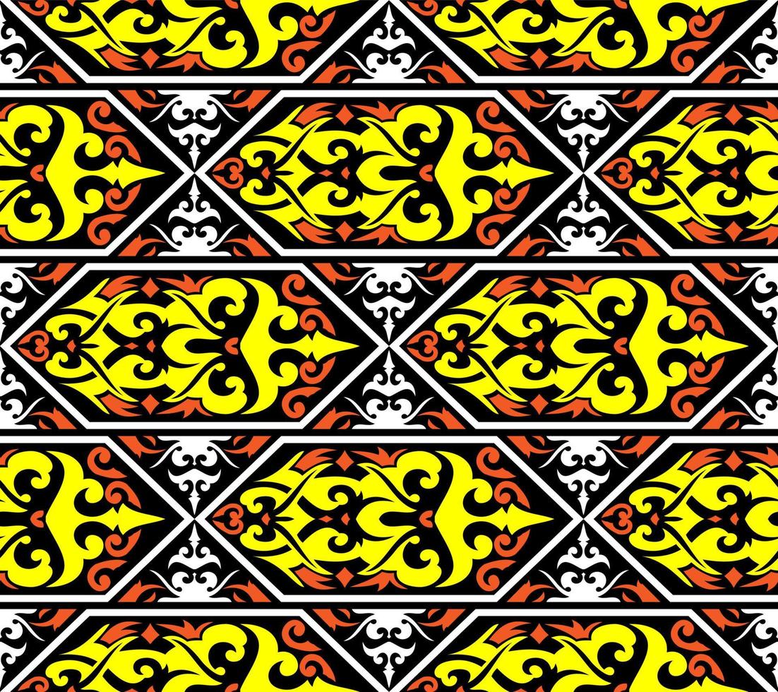 Seamless patern of dayak ethnic pattern.traditional Indonesian fabric motif.borneo pattern. vector design inspiration. Creative textile for fashion or cloth