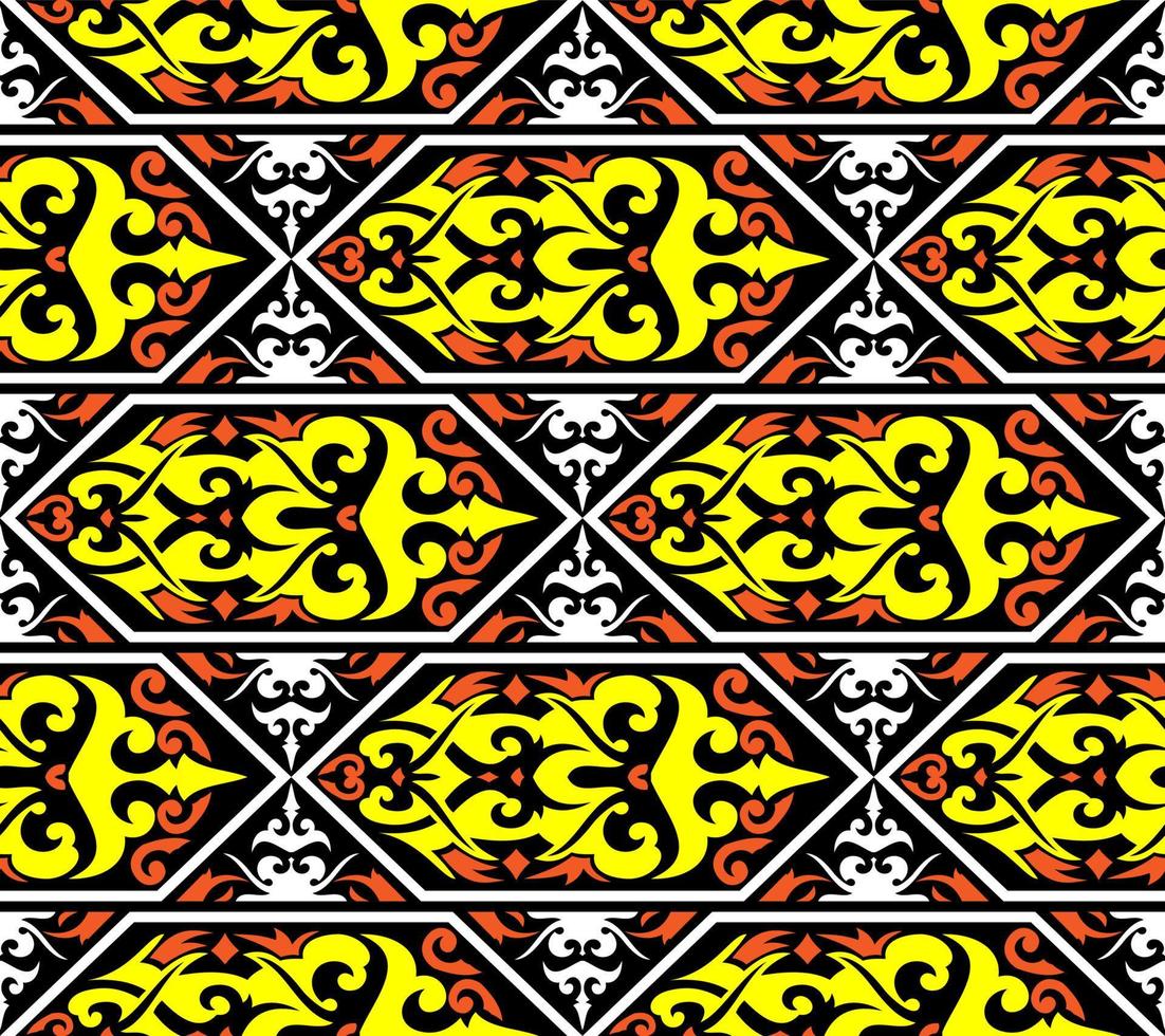 patrón sin costuras de patrón étnico dayak.motivo de tela indonesia tradicional.patrón de borneo. inspiración de diseño vectorial. textil creativo para moda o tela vector