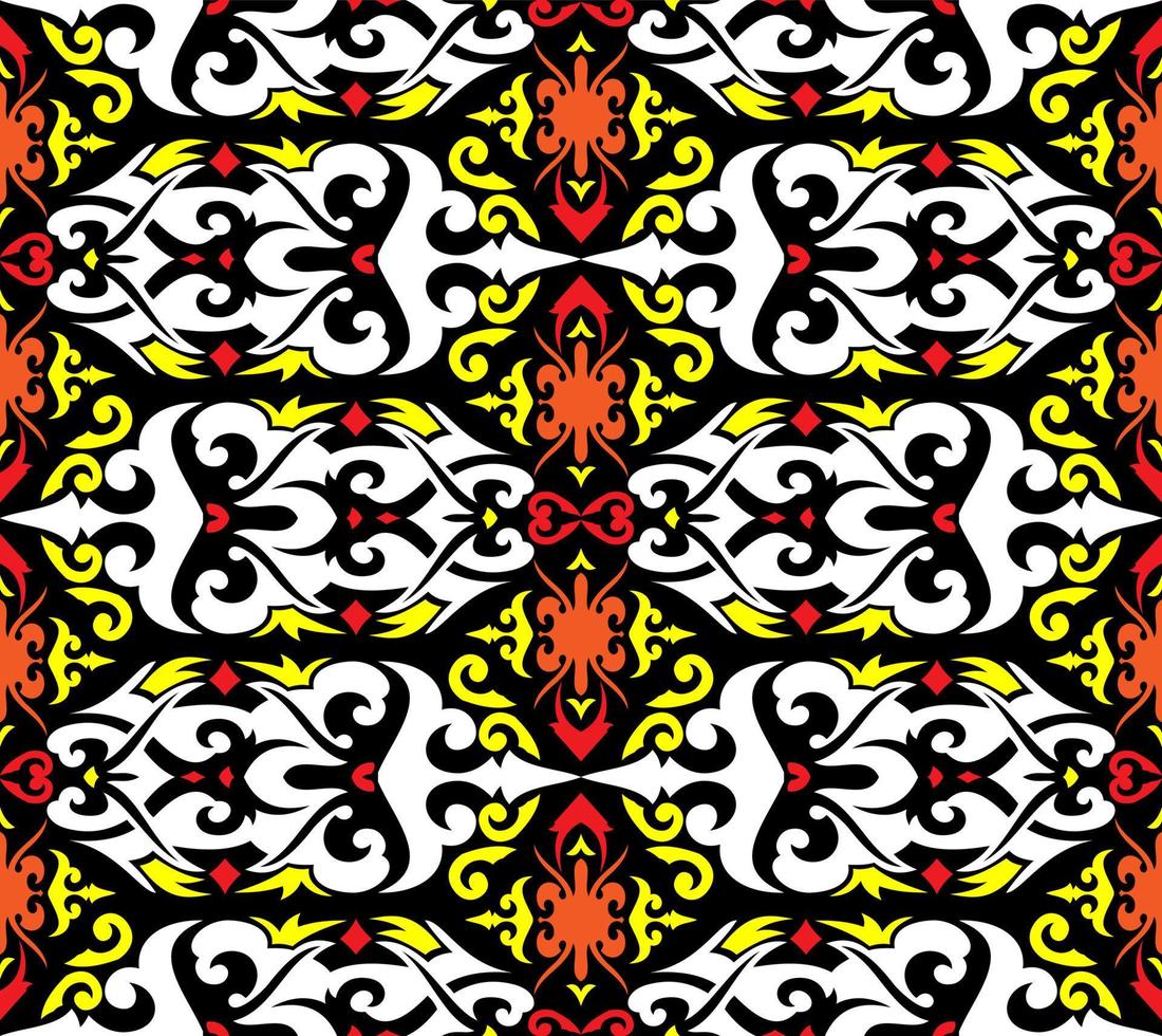 Seamless patern of dayak ethnic pattern.traditional Indonesian fabric motif.borneo pattern. vector design inspiration. Creative textile for fashion or cloth