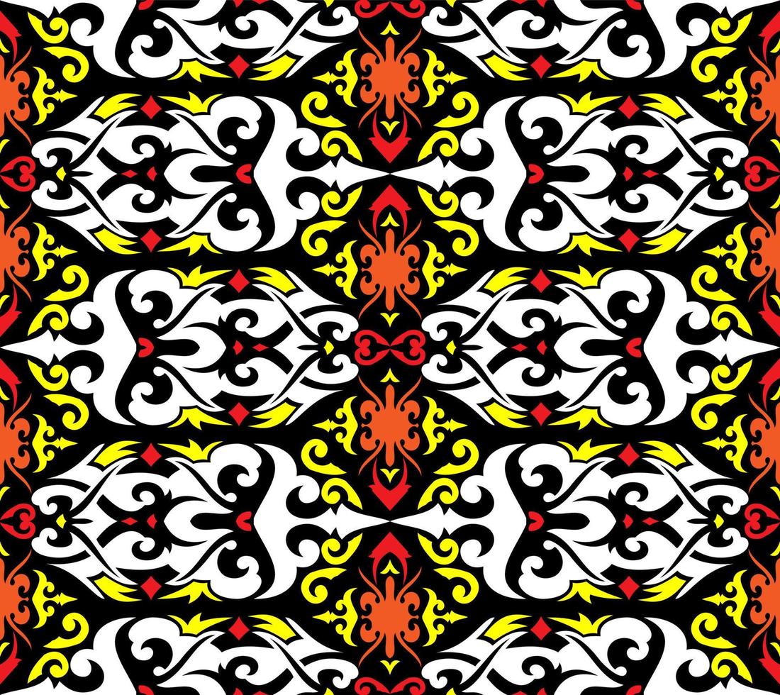 patrón sin costuras de patrón étnico dayak.motivo de tela indonesia tradicional.patrón de borneo. inspiración de diseño vectorial. textil creativo para moda o tela vector