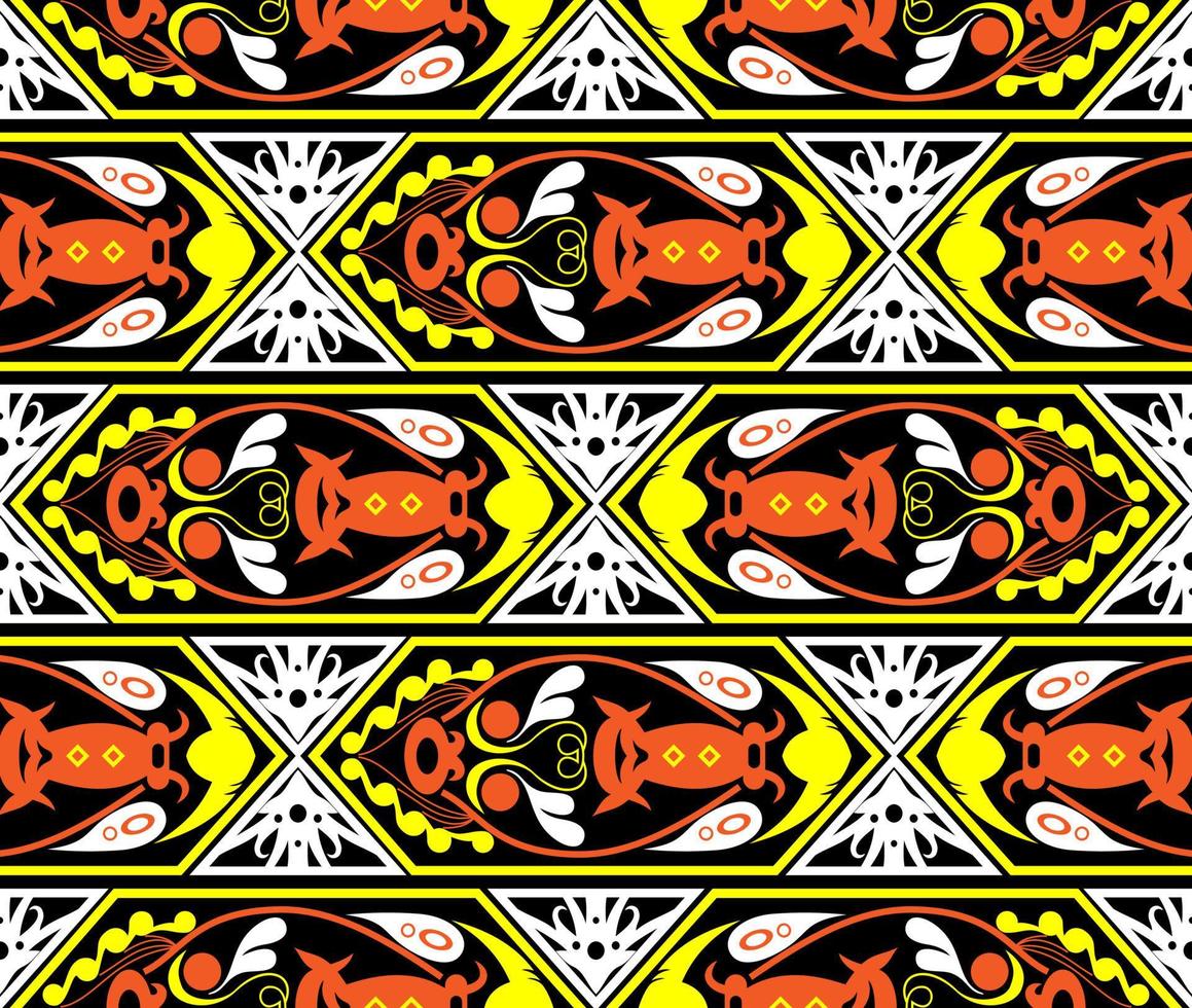 Seamless patern of dayak ethnic pattern.traditional Indonesian fabric motif.borneo pattern. vector design inspiration. Creative textile for fashion or cloth