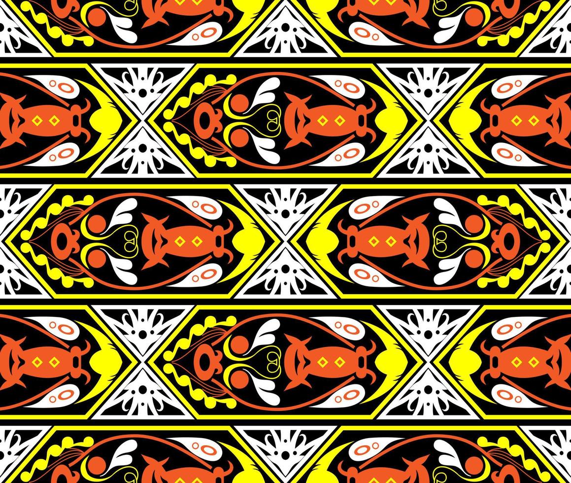 Seamless patern of dayak ethnic pattern.traditional Indonesian fabric motif.borneo pattern. vector design inspiration. Creative textile for fashion or cloth