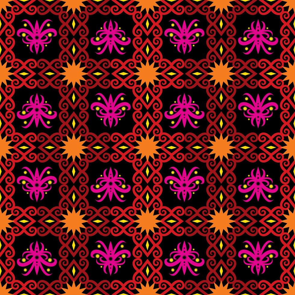 Seamless patern of dayak ethnic pattern.traditional Indonesian fabric motif.borneo pattern. vector design inspiration. Creative textile for fashion or cloth