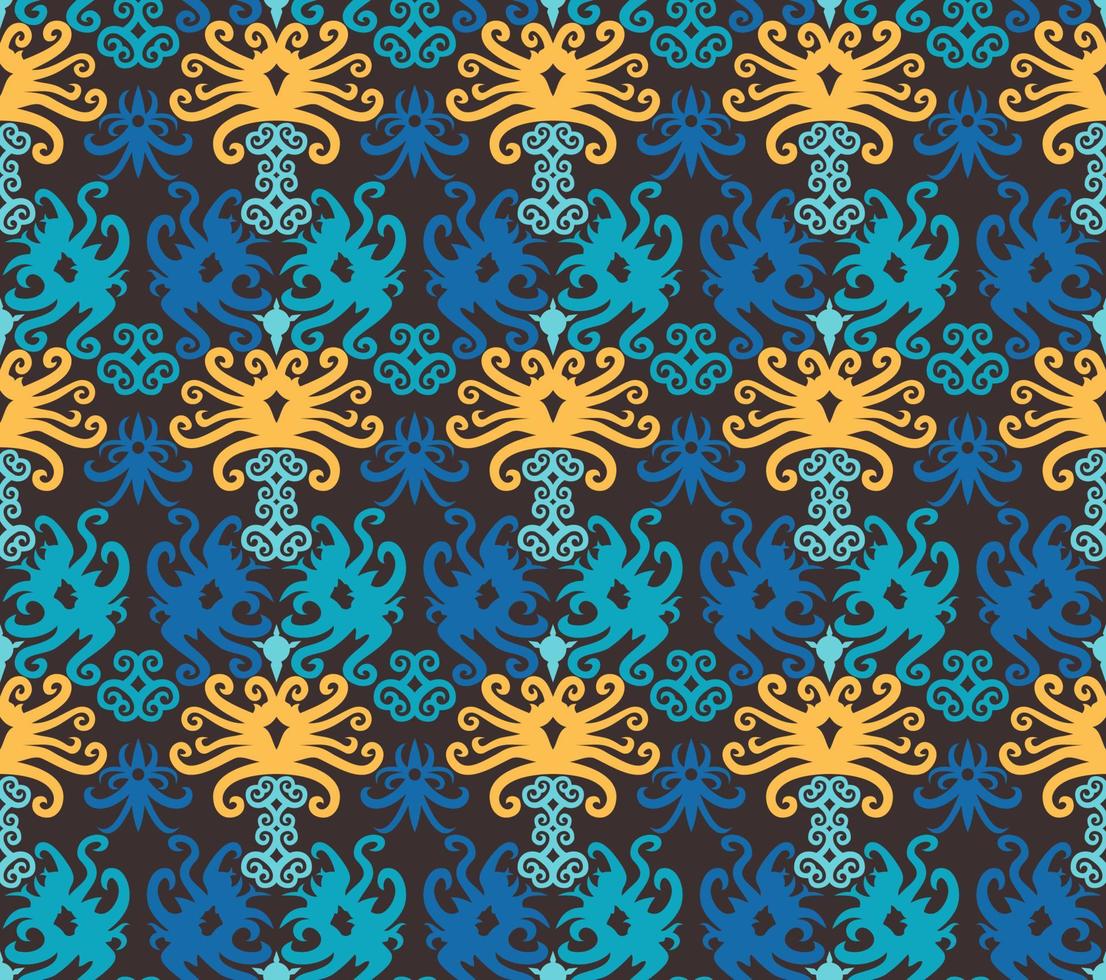 Seamless patern of dayak ethnic pattern.traditional Indonesian fabric motif.borneo pattern. vector design inspiration. Creative textile for fashion or cloth