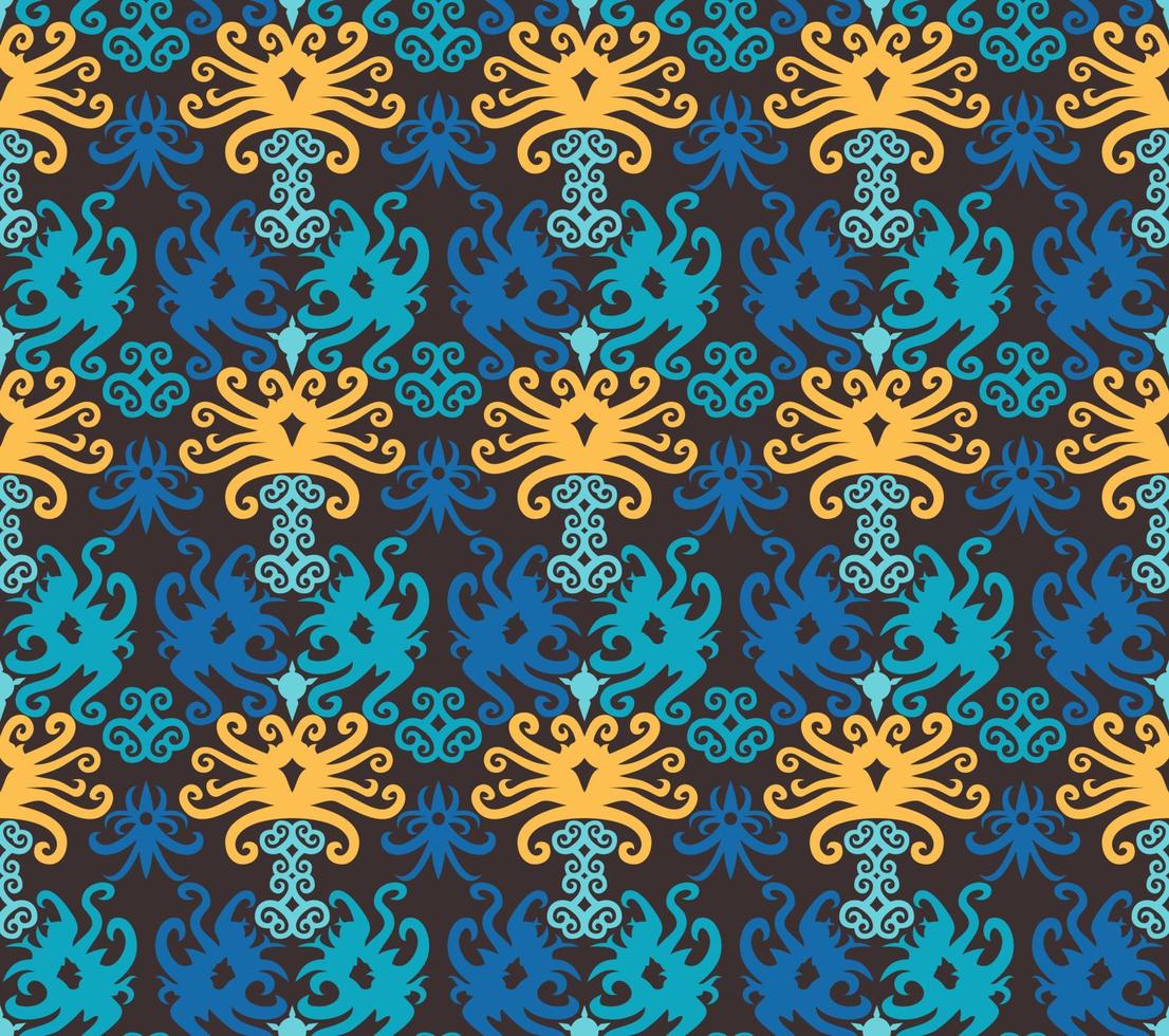 Seamless patern of dayak ethnic pattern.traditional Indonesian fabric motif.borneo pattern. vector design inspiration. Creative textile for fashion or cloth