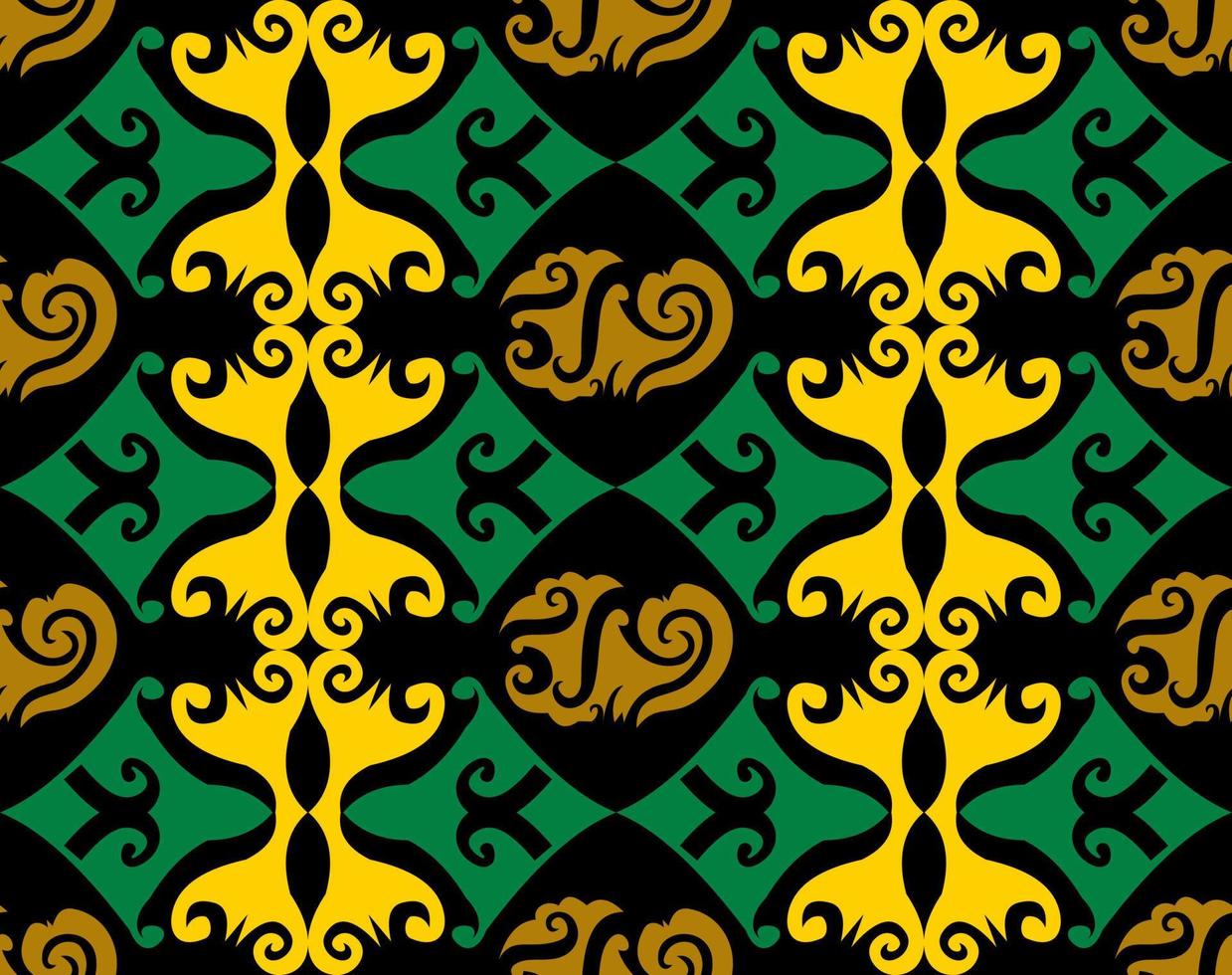Seamless patern of dayak ethnic pattern.traditional Indonesian fabric motif.borneo pattern. vector design inspiration. Creative textile for fashion or cloth