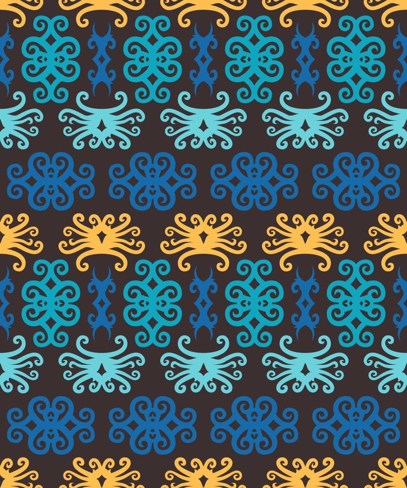 Seamless patern of dayak ethnic pattern.traditional Indonesian fabric motif.borneo pattern. vector design inspiration. Creative textile for fashion or cloth