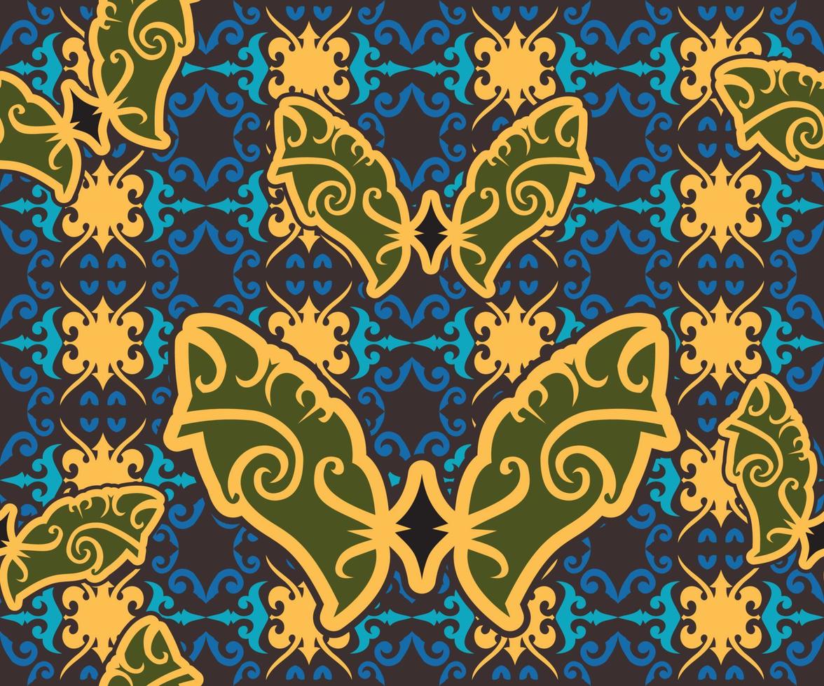 Seamless patern of dayak ethnic pattern.traditional Indonesian fabric motif.borneo pattern. vector design inspiration. Creative textile for fashion or cloth