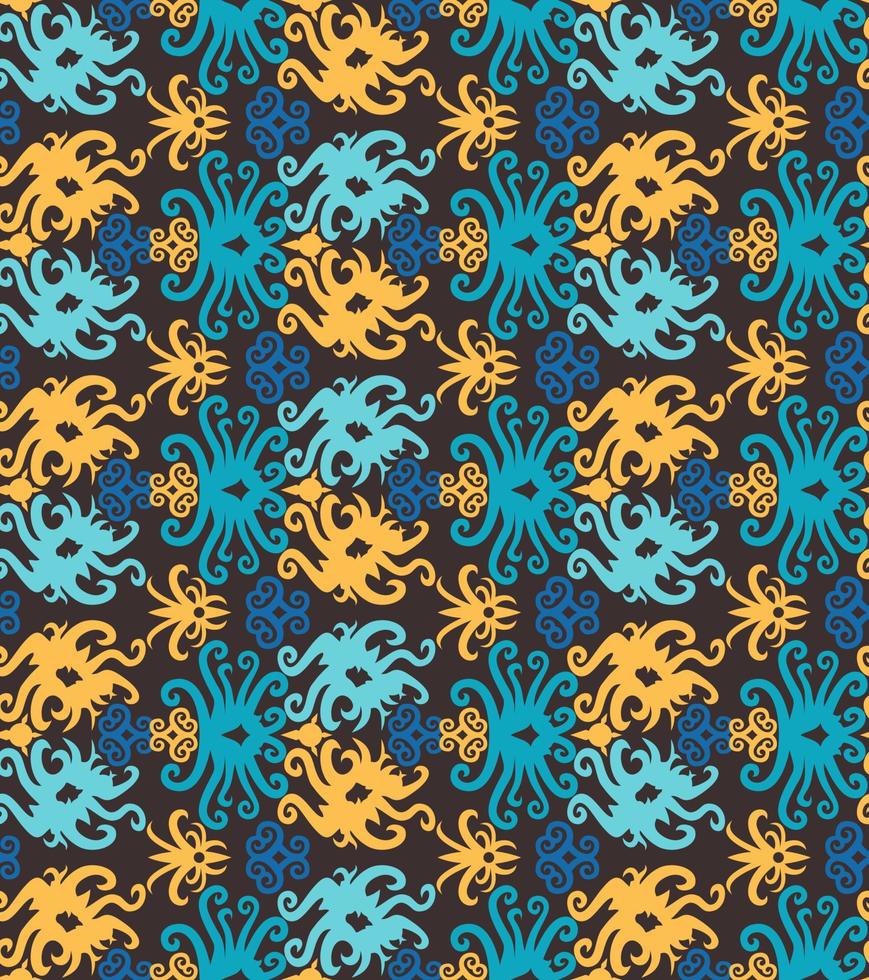Seamless patern of dayak ethnic pattern.traditional Indonesian fabric motif.borneo pattern. vector design inspiration. Creative textile for fashion or cloth