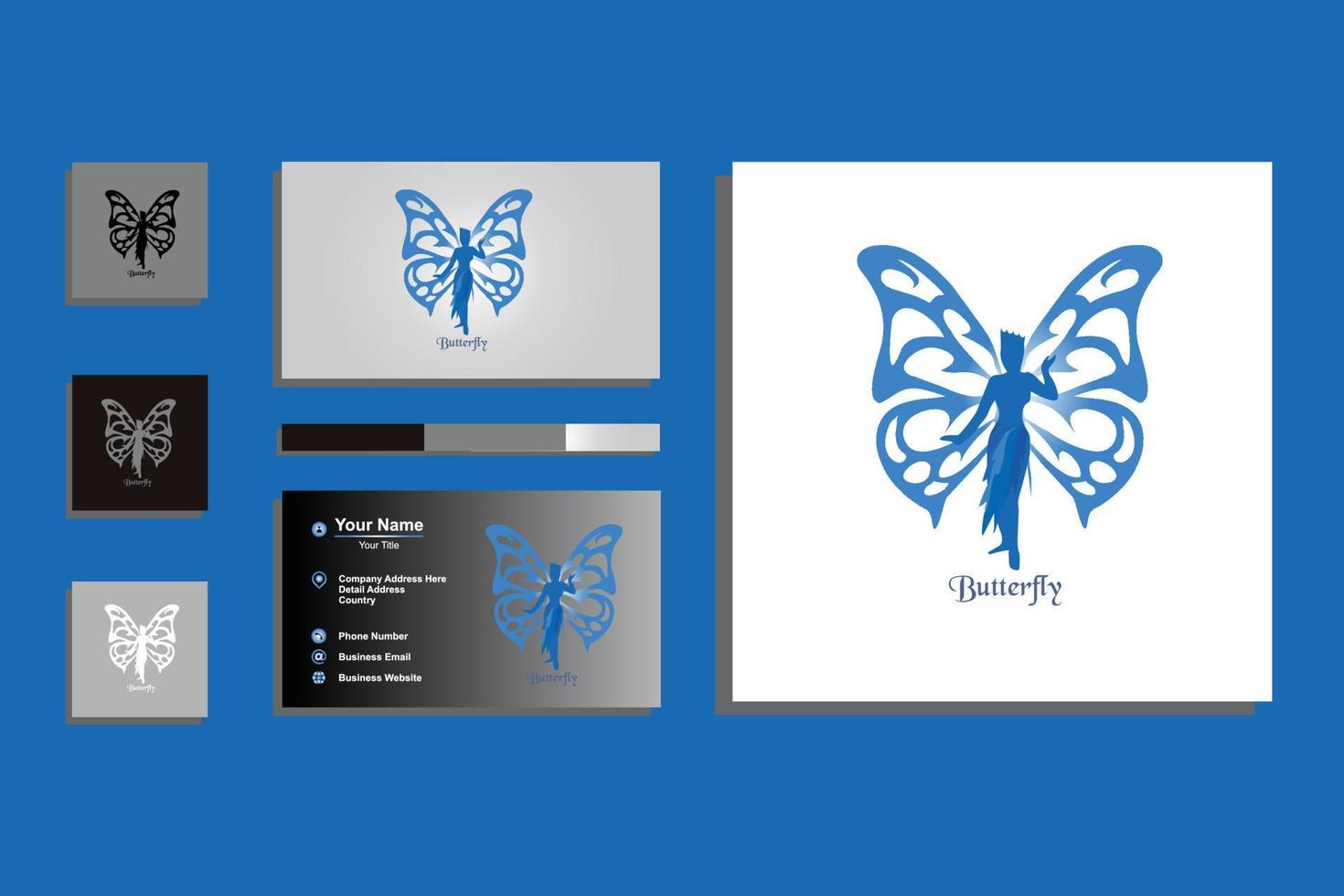 Butterfly princess illustration vector logo