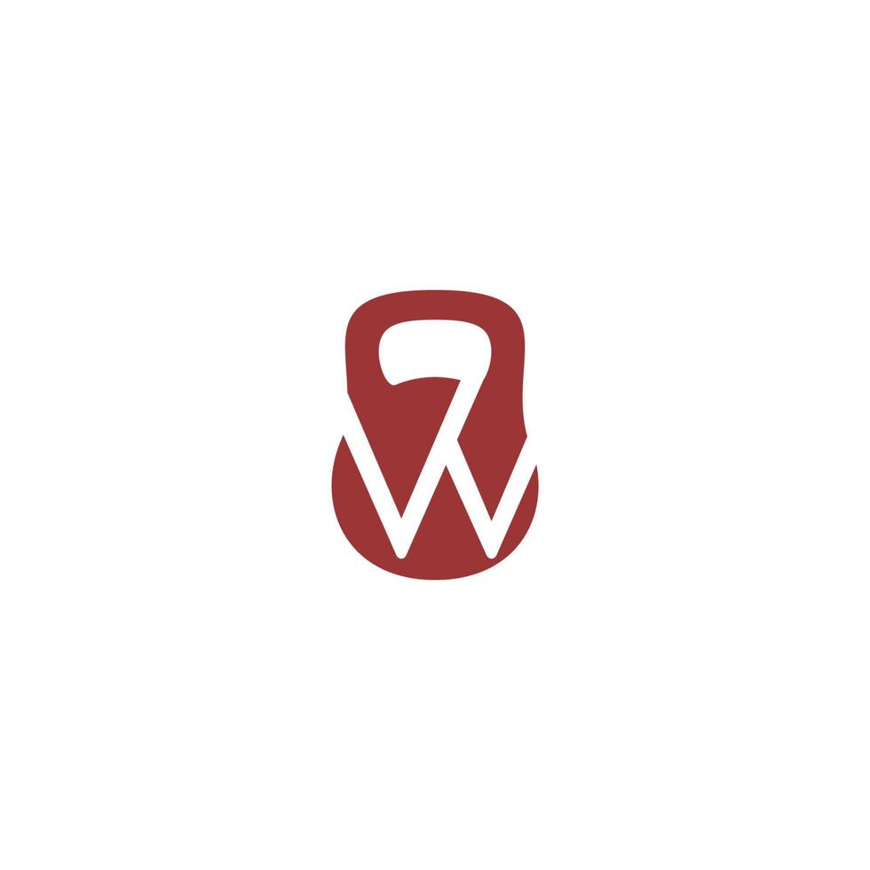 pesas rusas con la palabra w para su logo vector