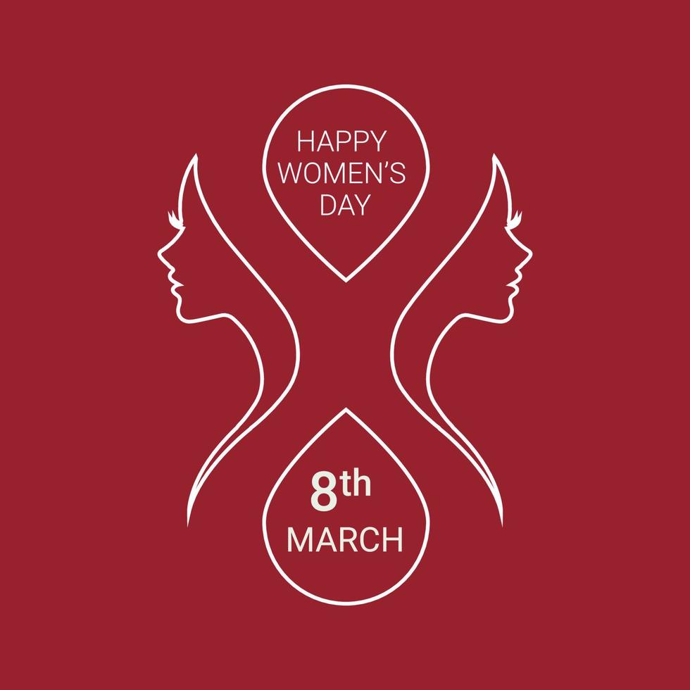 two womens with eight logo womens day vector