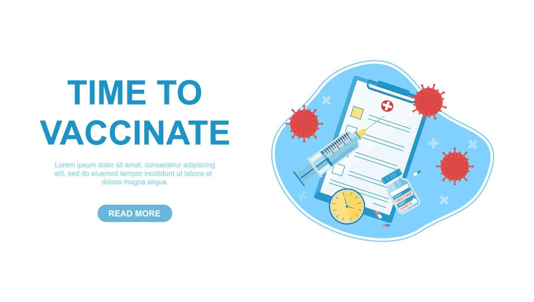 Time to vaccinate background 2 vector