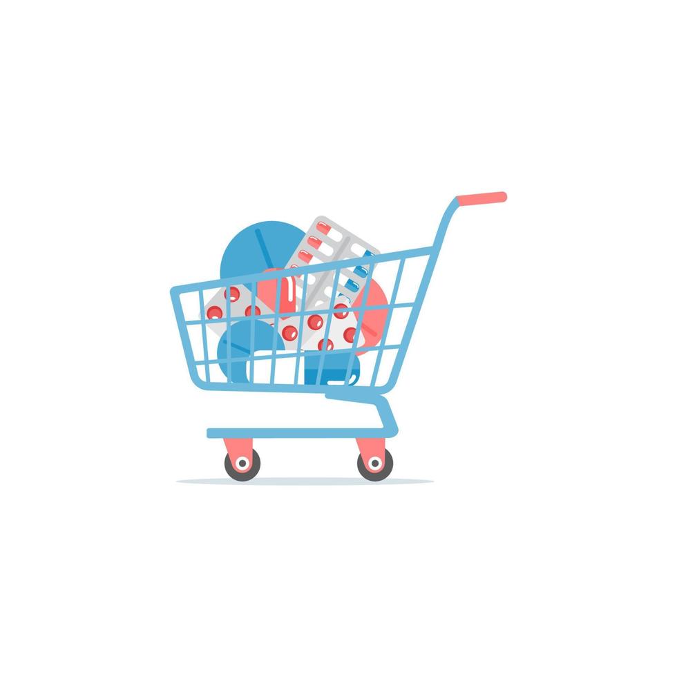 trolley with pills vector