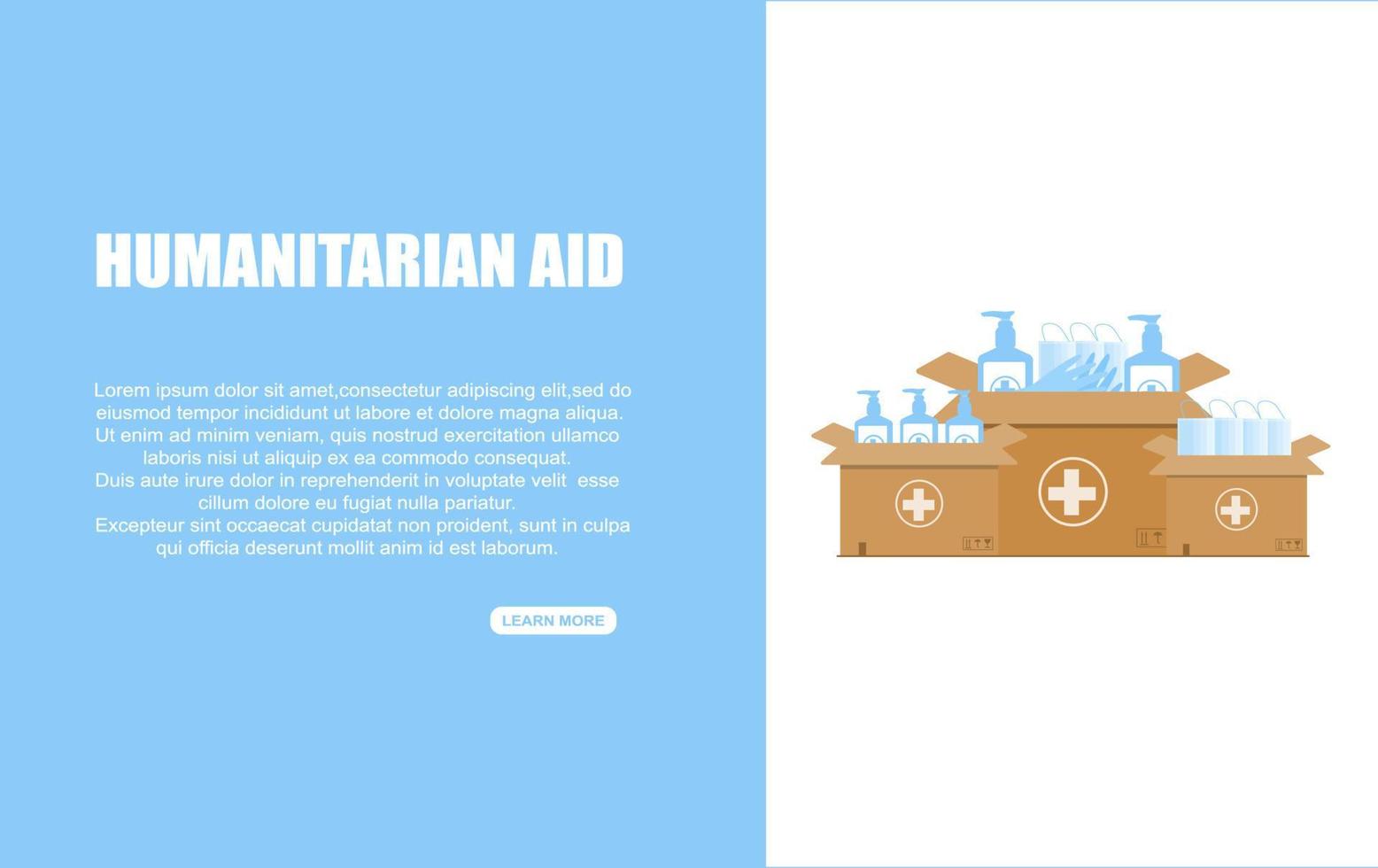 pancarta de ayuda humanitaria 2 vector