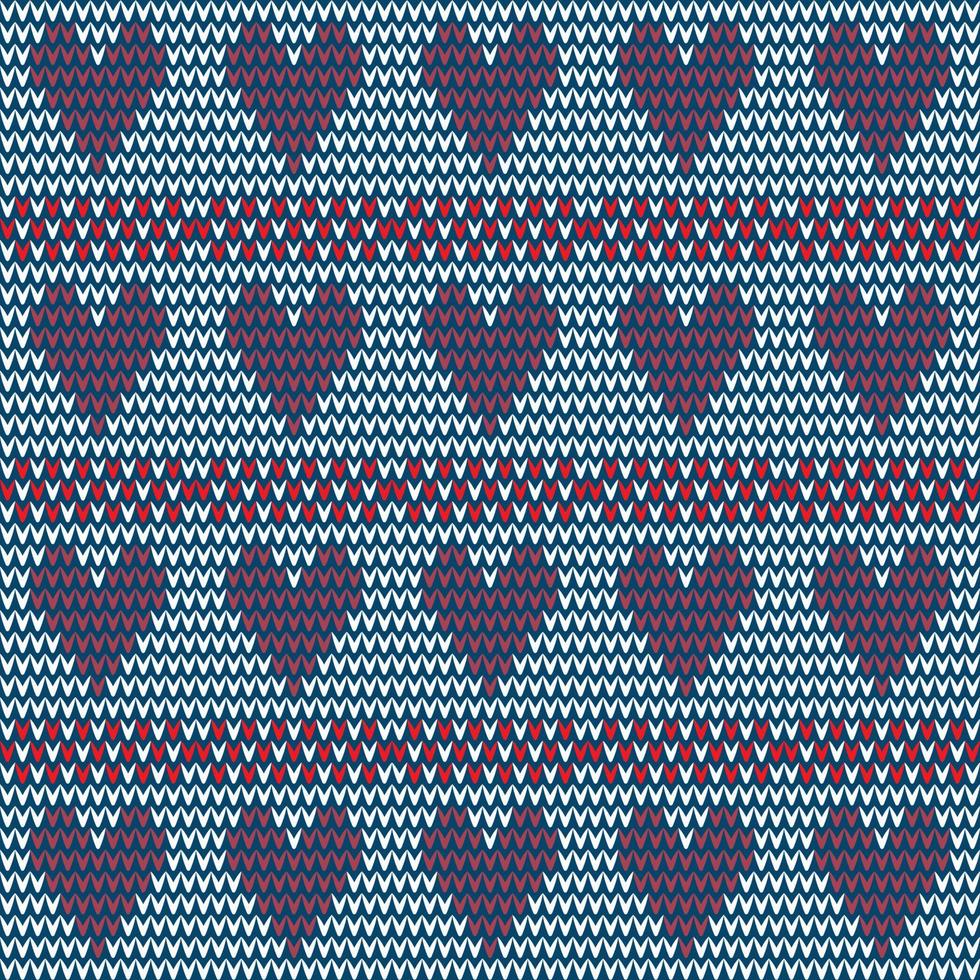 Seamless pattern knit hearts background vector