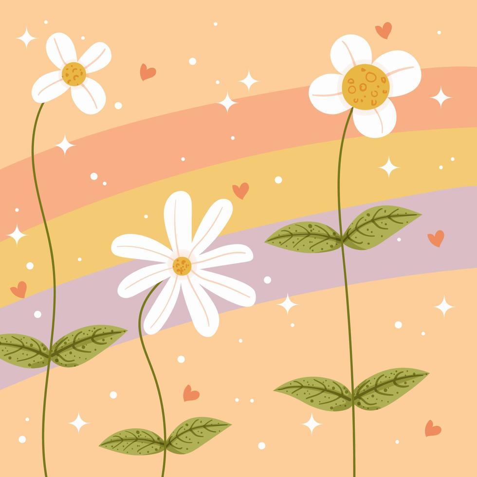 Hand Drawn Summer Flower Background vector