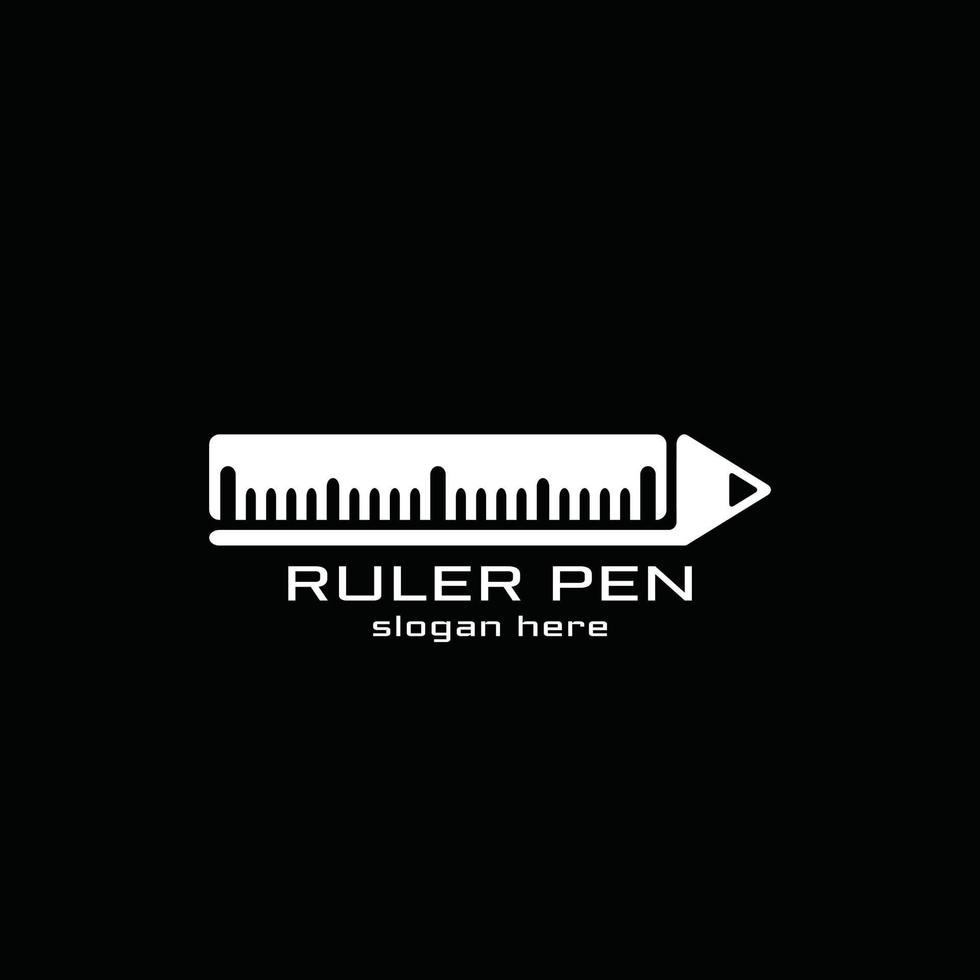 pencil and ruler logo in one object. Vector graphic illustration. pencil and ruler logo for various purposes