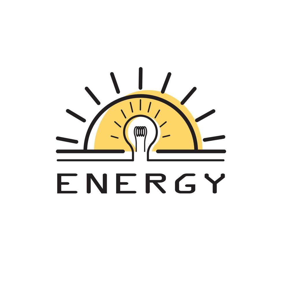 diseño de logotipo creativo de luz solar y lámpara vector