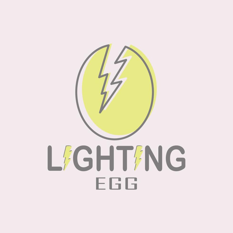 lighting egg logo vector