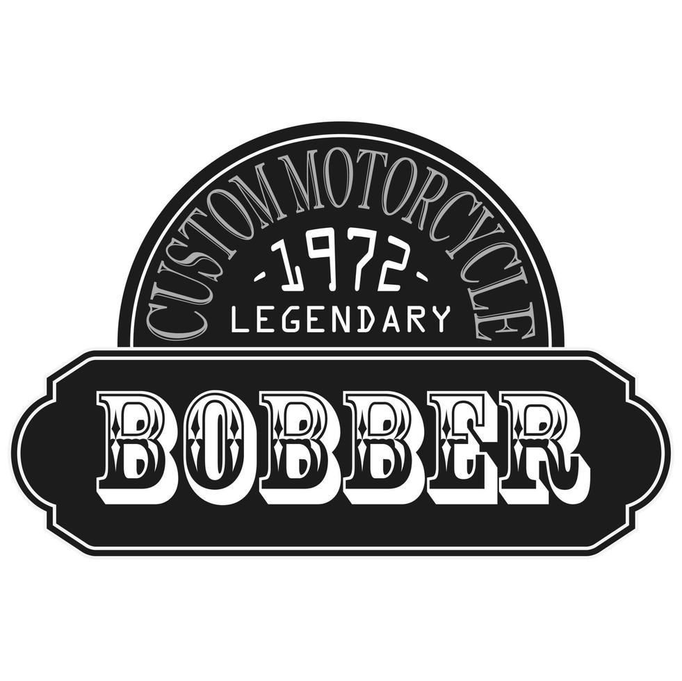 vintage logo bobber custom motorcycle. vector illustration