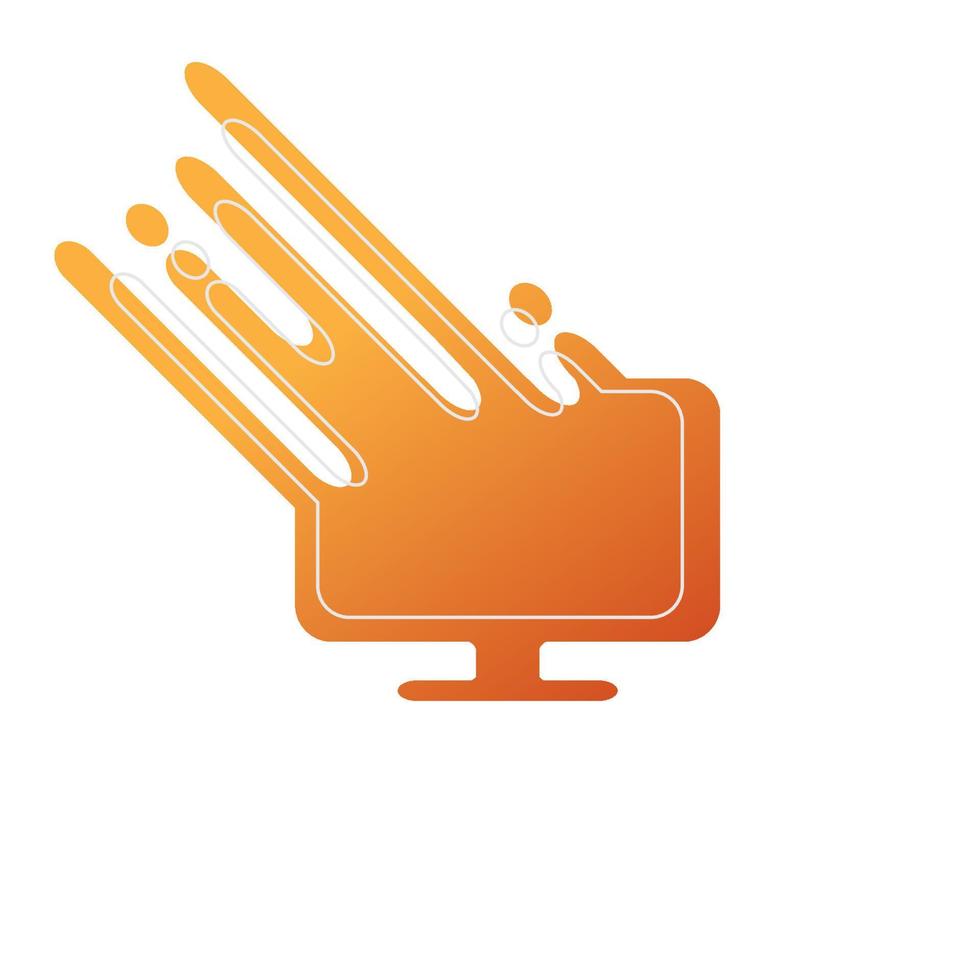 vector illustration of a computer monitor logo template.