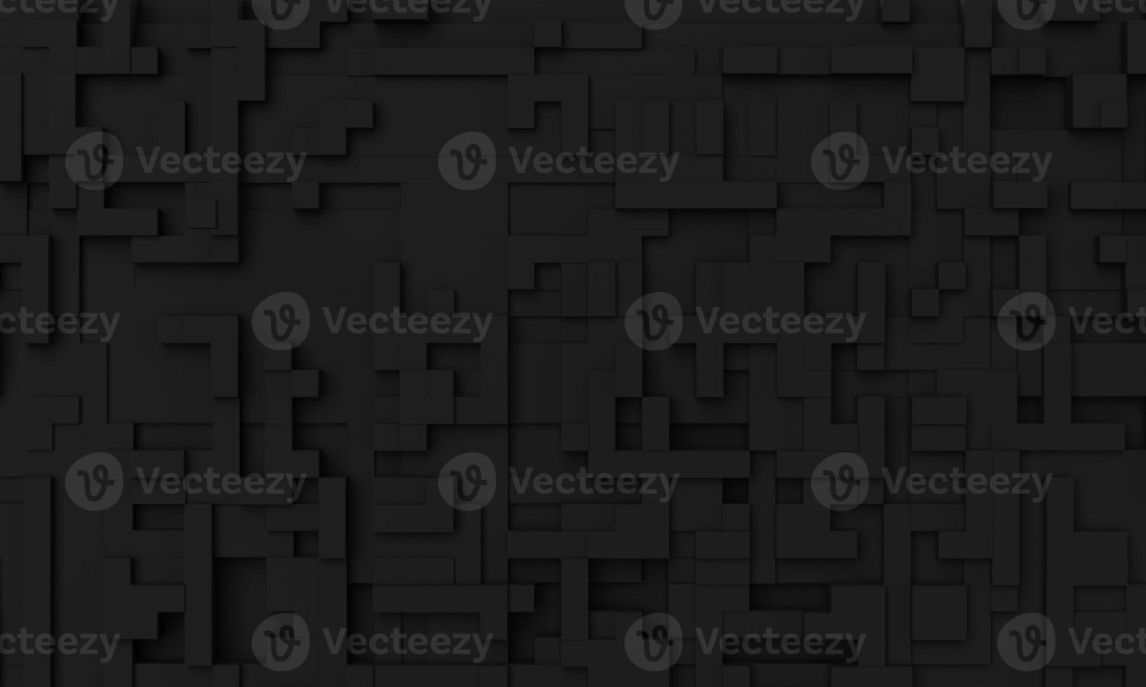 Black mosaic abstract background. Wallpaper and backdrop art concept. 3D illustration rendering photo