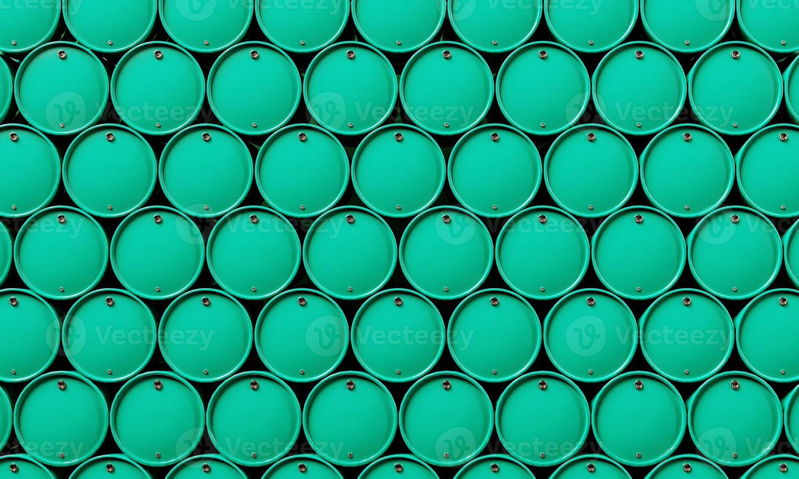 pila de fondo de tanques químicos de barril de petróleo. concepto de reserva de energía industrial y combustible. representación de ilustración 3d foto
