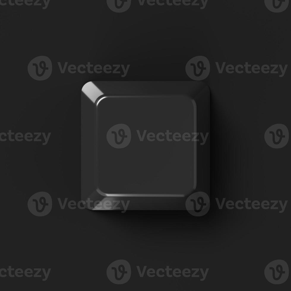 Black color keyboard input button on background. Abstract object and technology concept. 3D illustration rendering photo