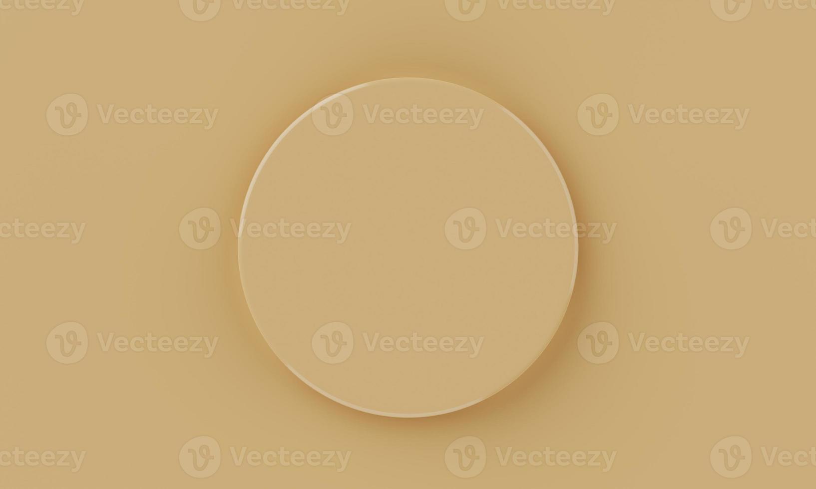 Top view yellow brown minimal circular product podium background. Abstract and object concept. 3D illustration rendering photo