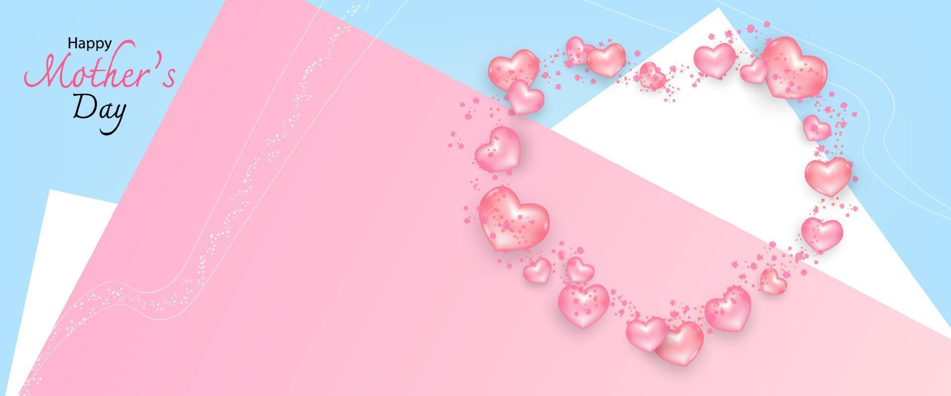 Mother's day card background with paper cut follower of Vector