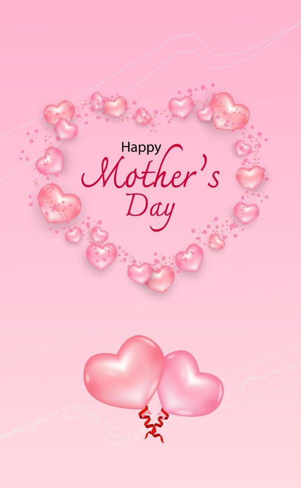 Mother's day card background with paper cut follower of Vector