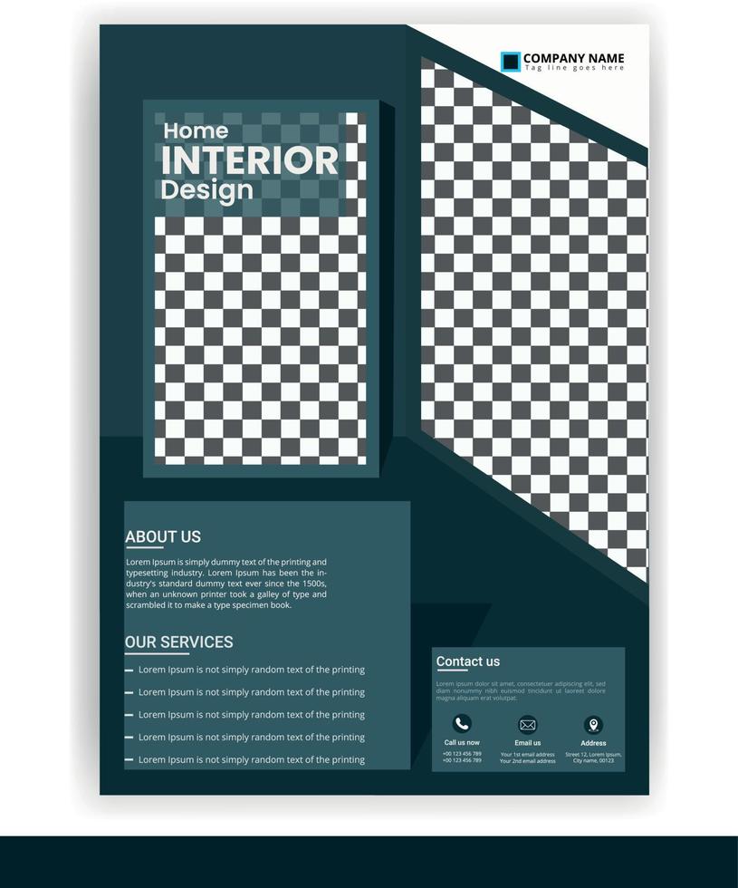 Corporate Flyer template for interior design vector